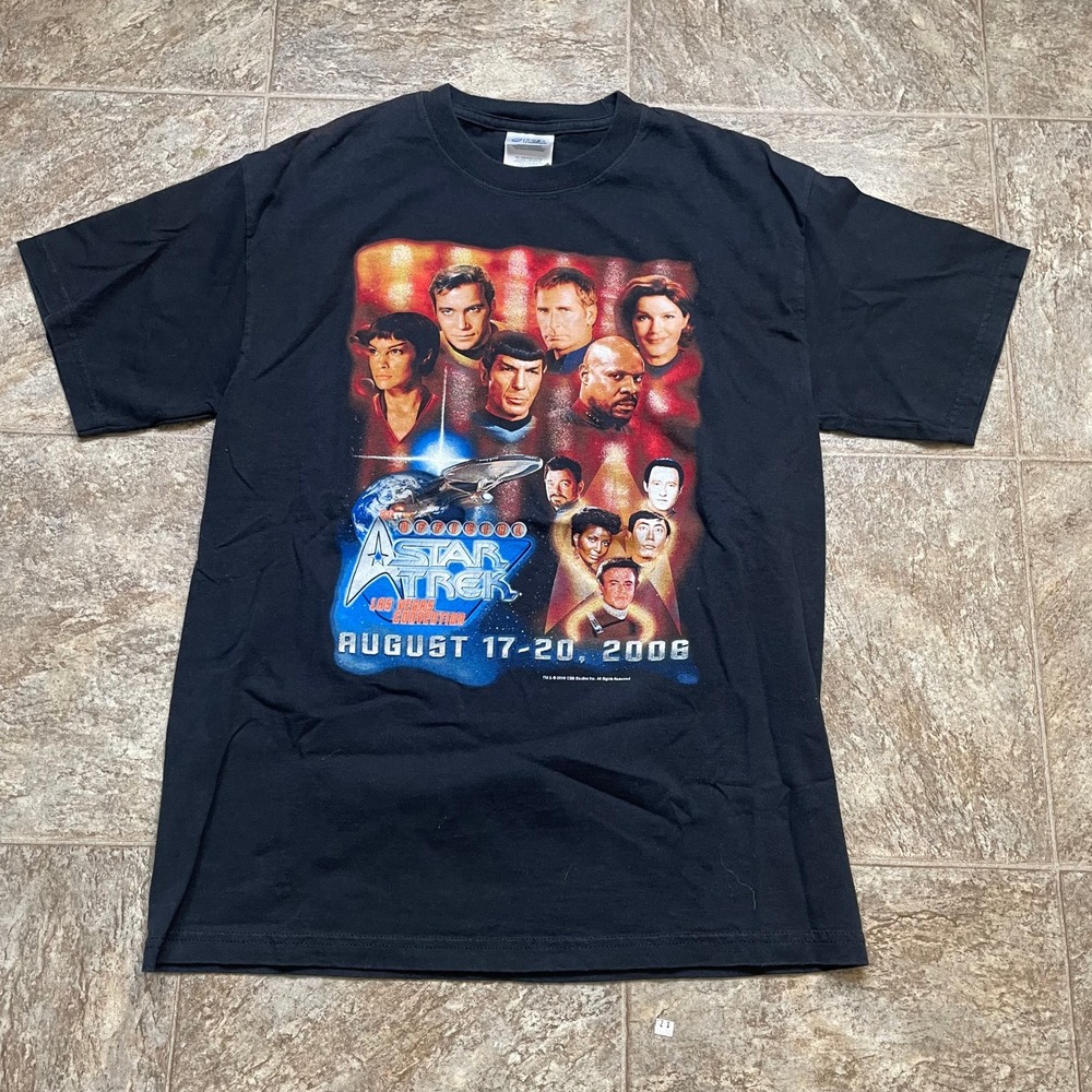 Star Trek Las Vegas Convention 2006 T-Shirt 40 Years Anniversary Mens M Black